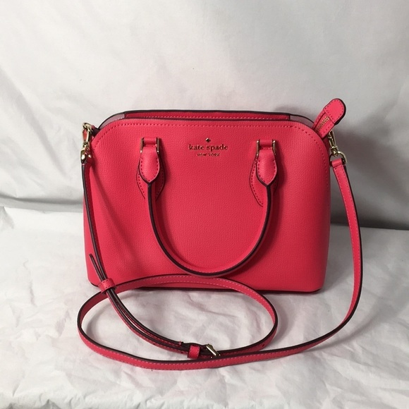 Kate Spade Darcy Small Top Zip Satchel Crossybody Bikini Pink Leather Purse